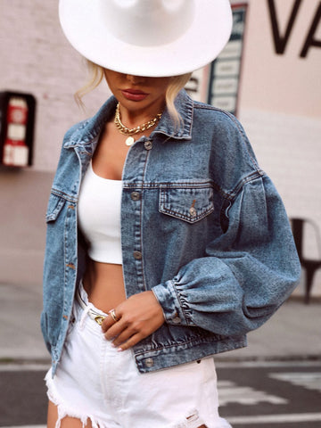 Ella Day Dropped Shoulder Denim Jacket