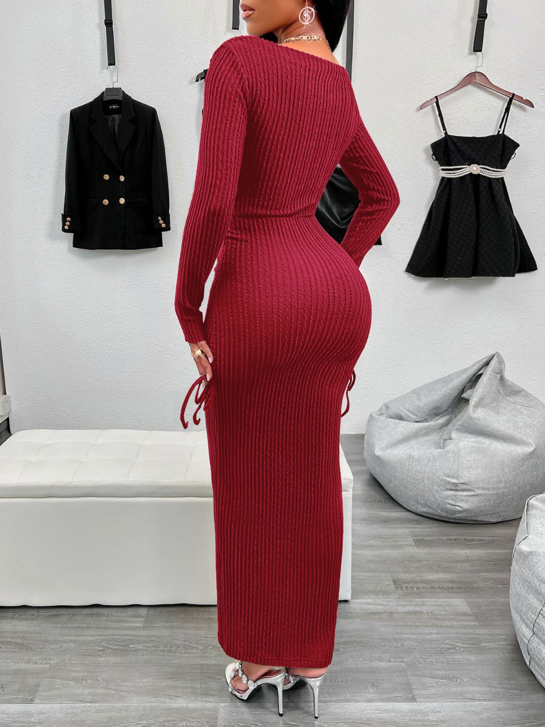 Red Velvet Cake Wrap Dress