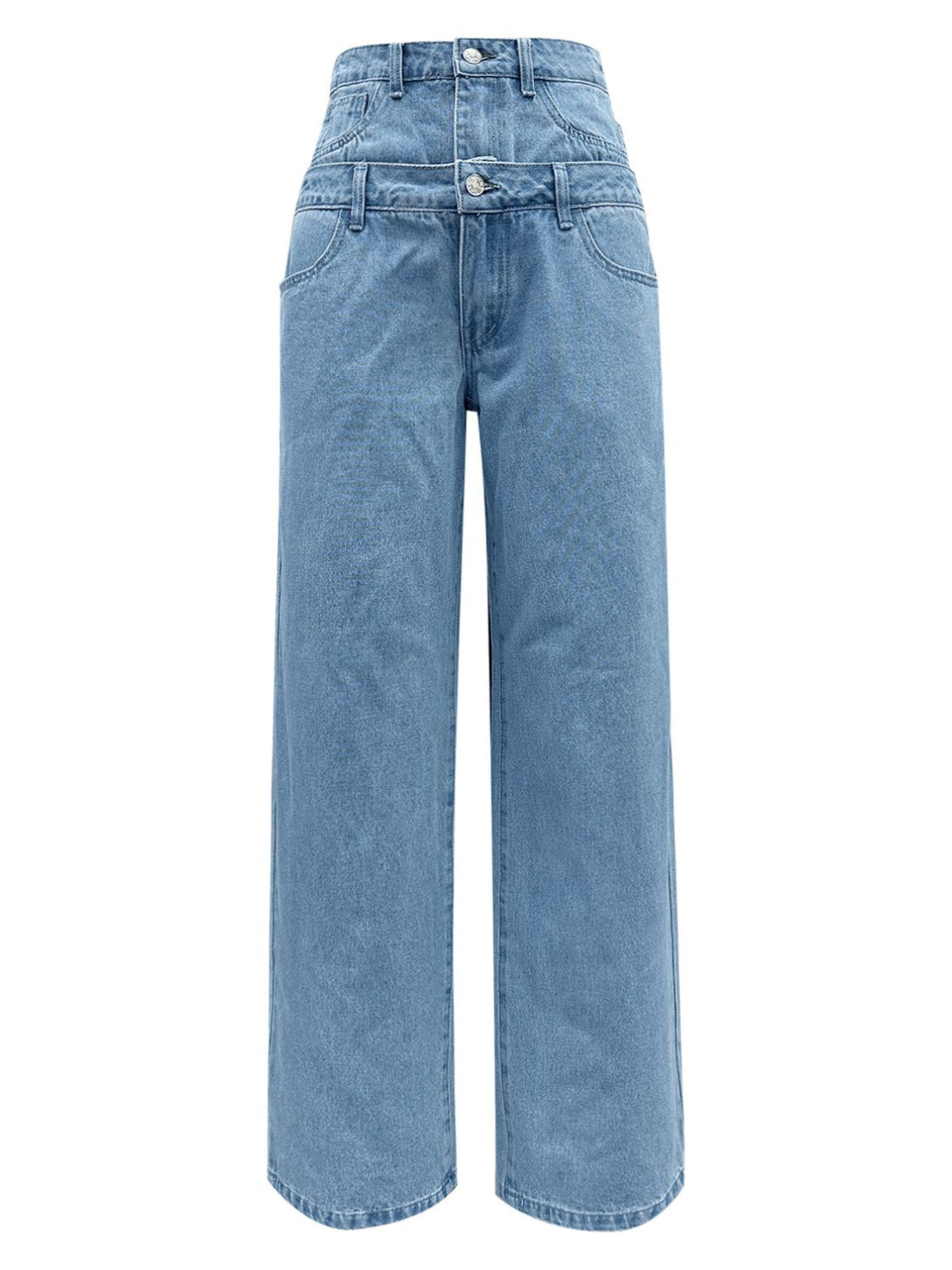 LUXE Faux Layered High Waist Jeans