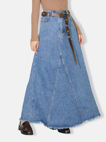 Blue Diamond Maxi Denim Skirt