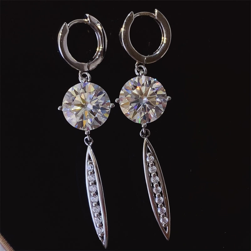 10 Carat Moissanite Silver Earrings