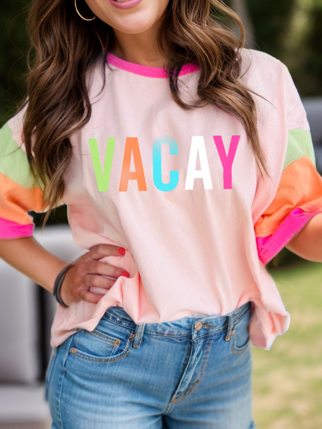 Vacay Color Block  T-Shirt