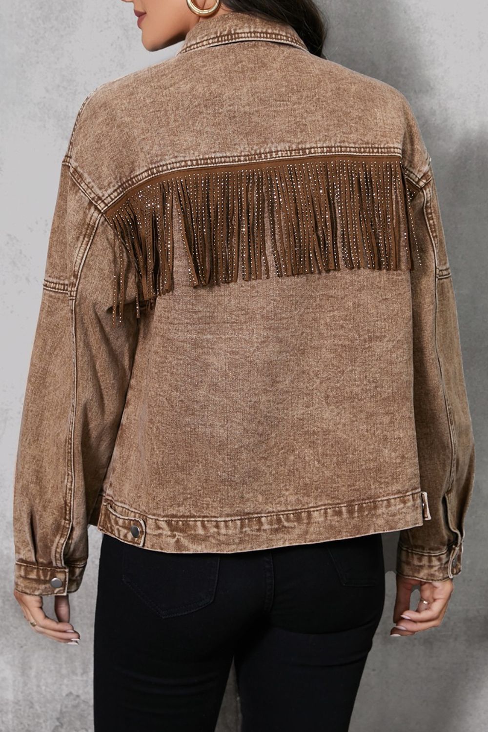 Chocolate Lover Fringe Denim Jacket