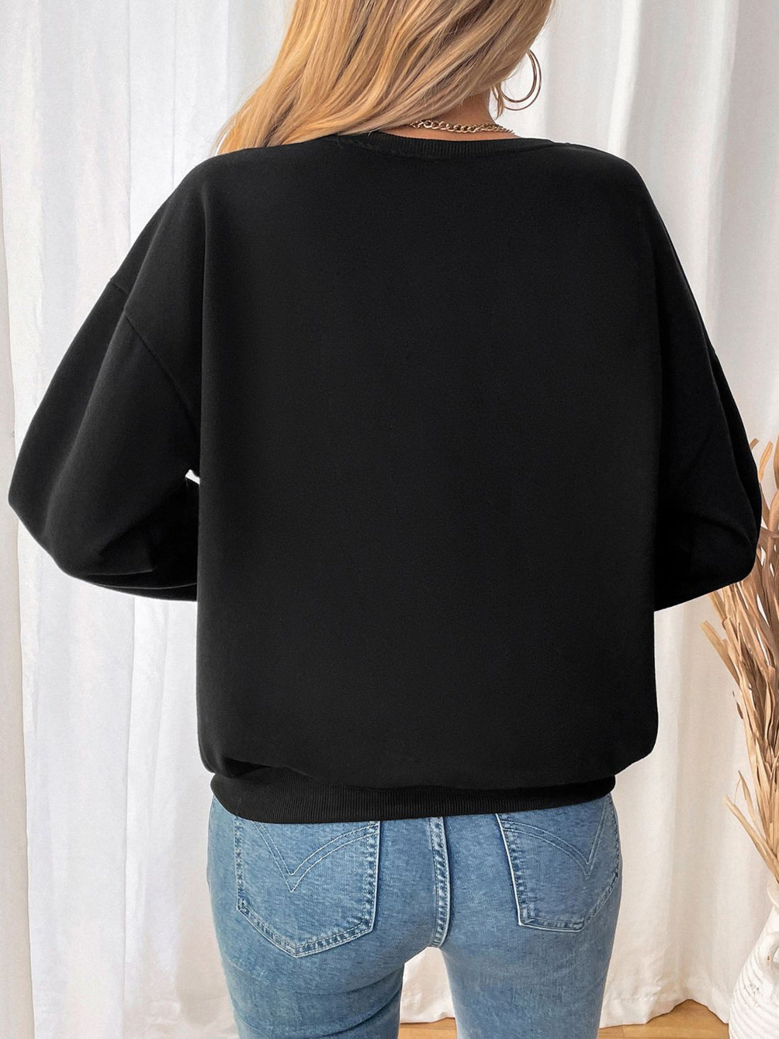 Perfee Bow Long Sleeve Sweatshirt