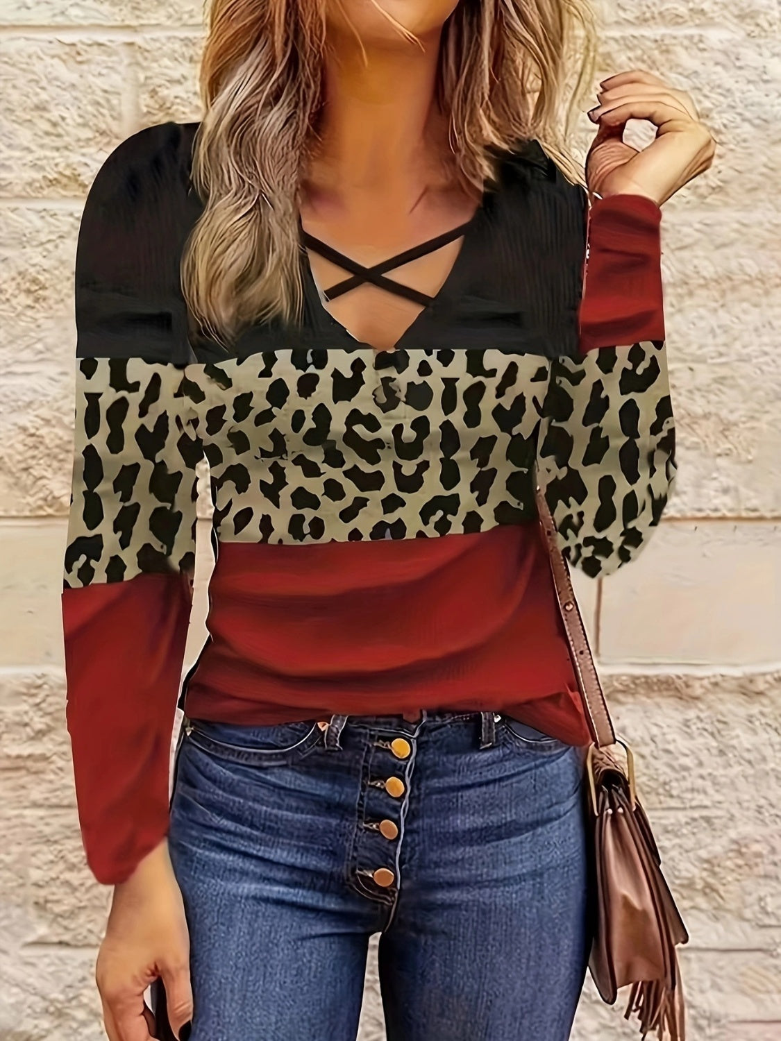 Calliope Crisscross Color Block Shirt