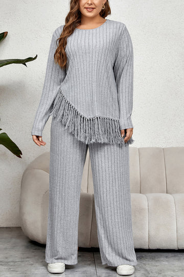 Honey Plus Size Tassel Pants Set