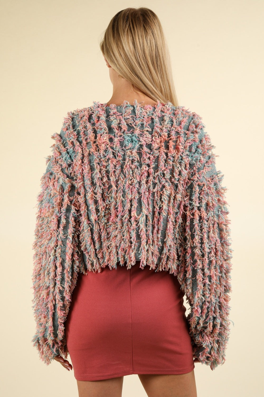 VERY J Shaggy Yarn Luxe Up Jacket